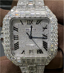 VVS Moissanite Cartier Santos WSSA0009 two-tone yellow gold