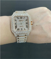 VVS Moissanite Cartier Santos WSSA0009 rose gold