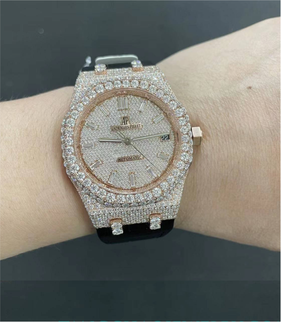 Moissanite Audemars Piguet 15500 Rose Gold Belt