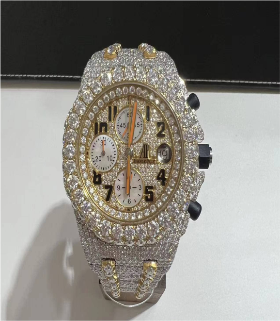 Moissanite Audemars Piguet 15500 Two-Tone Rose Gold Rainbow