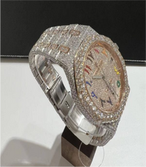 Moissanite Audemars Piguet 15500 Two-Tone Rose Gold Rainbow