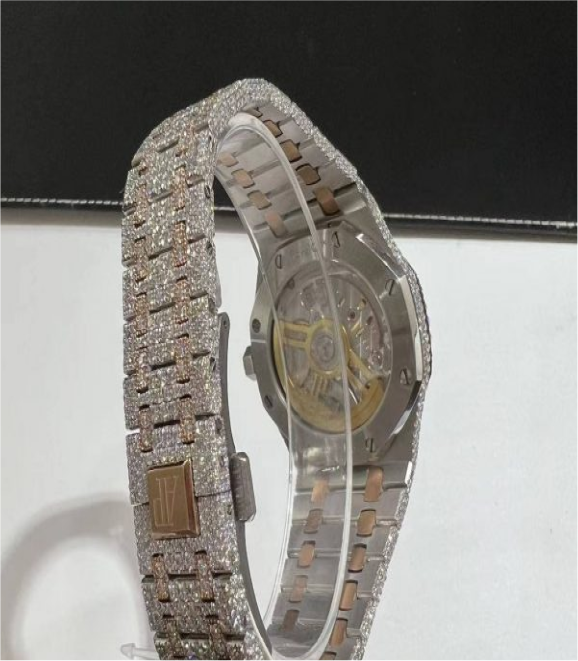 Moissanite Audemars Piguet 15500 Two-Tone Rose Gold Rainbow