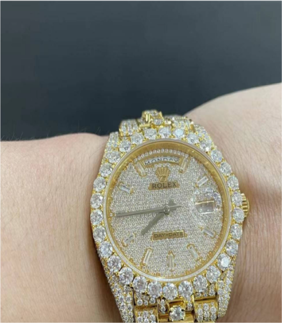 VVS Moissanite Rolex daydate m228236 president yellow gold