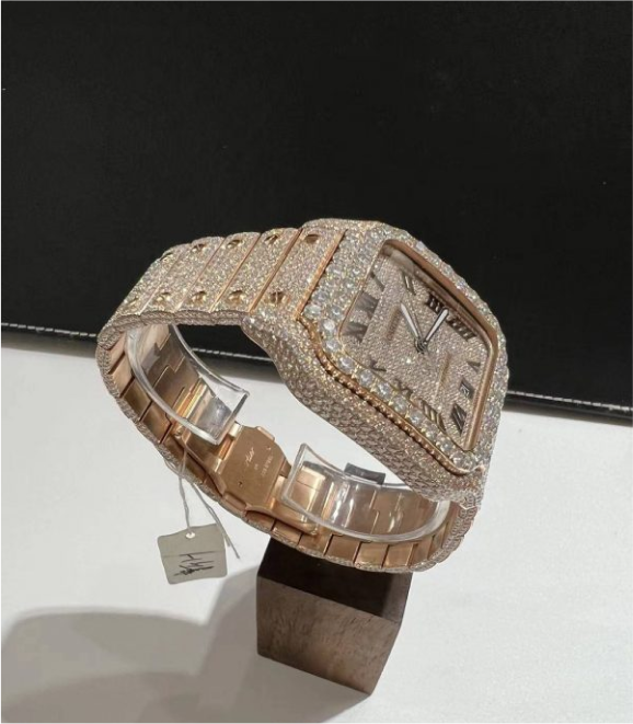 VVS Moissanite Cartier Santos WSSA0009 rose gold