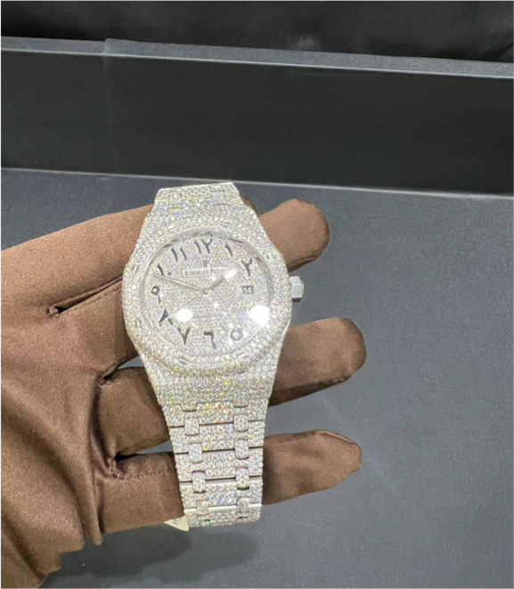 VVS Moissanite Audemars Piguet 15400 White 41MM Arabic