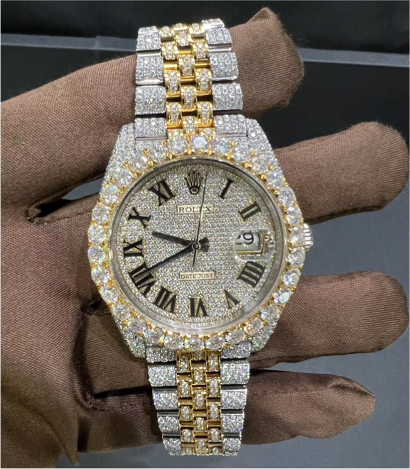 VVS Moissanite Rolex DateJust126300 41MM Two Tone Yellow Gold