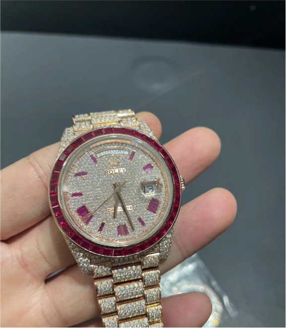 VVS Moissanite Rolex Daydate m228236 president rose gold