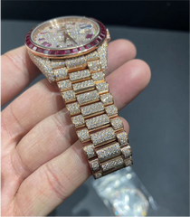 VVS Moissanite Rolex Daydate m228236 president rose gold