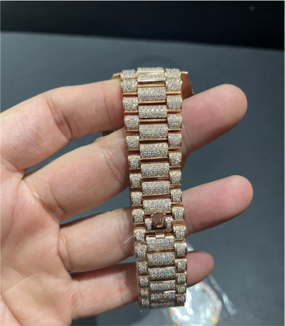 VVS Moissanite Rolex Daydate m228236 president rose gold