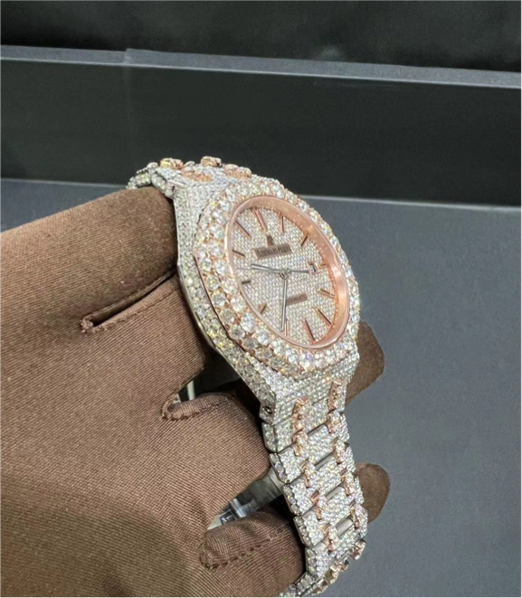 VVS Moissanite Audemars Piguet 15400 41MM Two-Tone Rose Gold