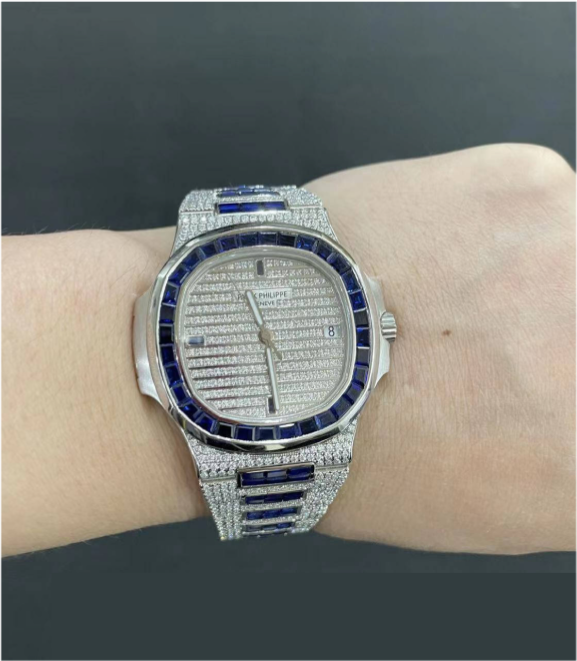 VVS Moissanite Patek Philippe 5711 White baguettes Sapphire