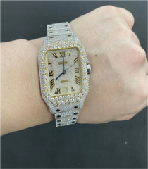 VVS Moissanite Cartier Santos WSSA0009 two-tone yellow gold